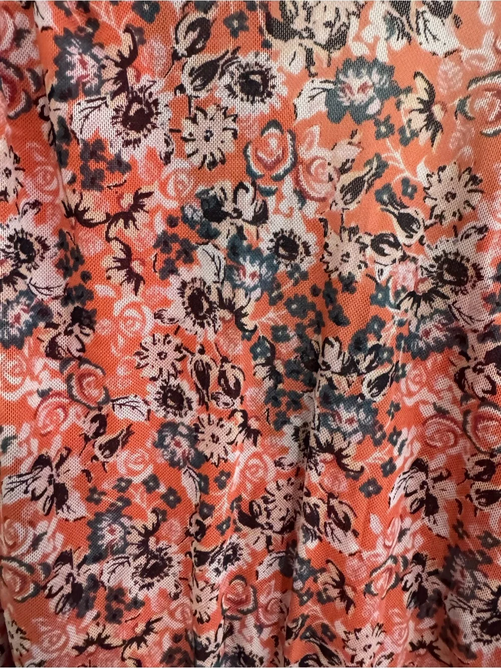 Free People Poppy Floral Mesh Blouse